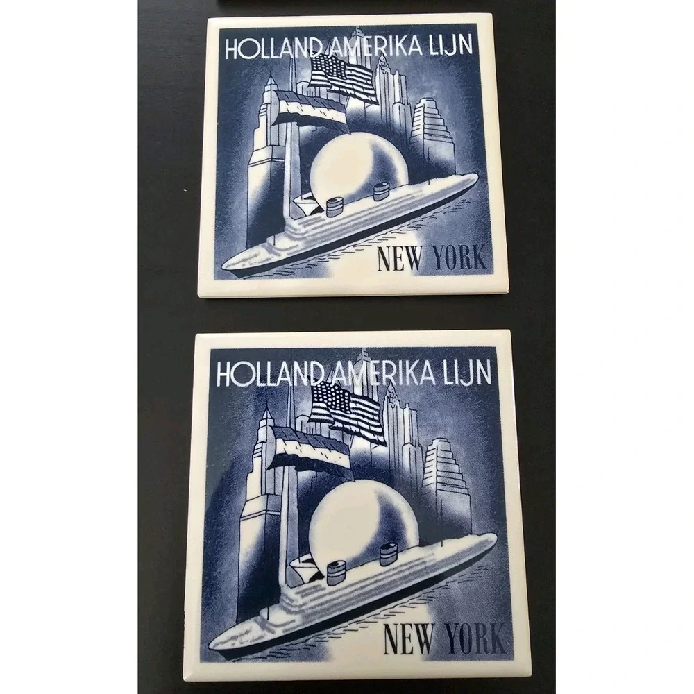 Holland America Line Blue Delft Tile‎ Coaster LOT OF 12 Variety